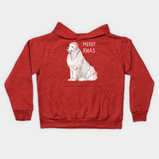 Christmas Pyrenean Mountain Dog Kids Hoodie